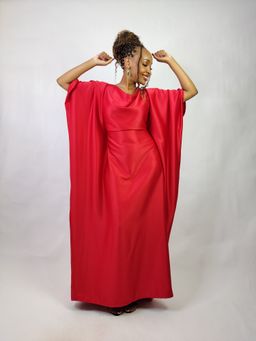 Red Maroon Cowl Neck Kaftan 