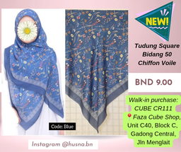TUDUNG CHIFFON VOILE PRINTED BIDANG 50 | code: daisy