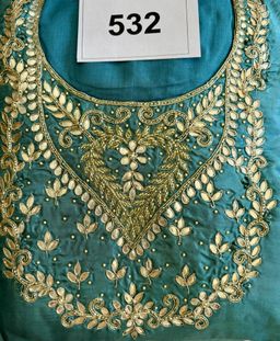 💙 D.No. 532 - टर्क्वॉइज़ ब्लू ओपारा सिल्क सूट (₹2795) 💙