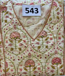 D.No. 543 Cream Handwork Anarkali Set (1550)