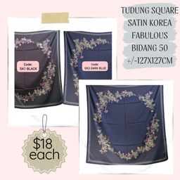 TUDUNG SQUARE SATIN KOREA BIDANG 50 (CODE: SK)