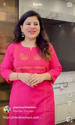 D.No. 541 Hot Pink Embroidered Kurta Set (1195)