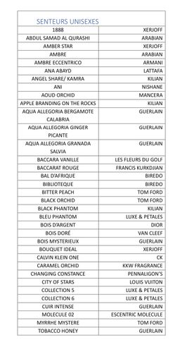 CATALOGUE SENTEURS UNISEXES ( HOMME ET FEMME)