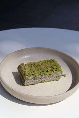 Black Sesame Cheesecake with Matcha Crumble