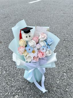 ( GP018) Graduation Ping Pong Soap Flower Mixed Bouquet  