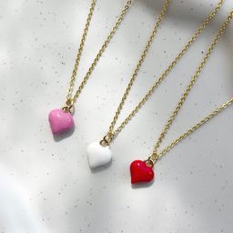 Enamel Hearts Necklace