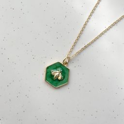 Green Bee Necklace