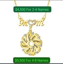 Mom customized name chain with footprints