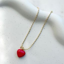 Enamel Red Heart Necklace