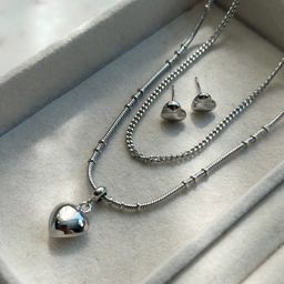 Silver Double Chain Set 