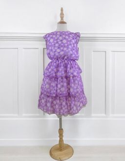 Vestido morado  floral Sz 12