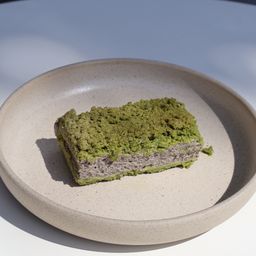 Black Sesame Cheesecake with Matcha Crumble