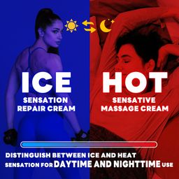 Sumifun HOT & ICE Double Pain Relief Cream (Bee Venom + Scorpion Venom) | Day & Night Use | Muscle & Joint Pain Relief