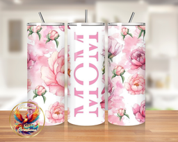 Personalised Pink Floral Mom Tumbler (Hot/Cold)