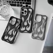 2025 3D Flame Hollow Slim Phone Case for iPhone