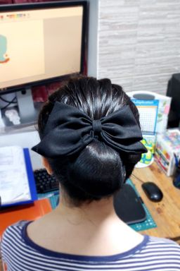 Midnight Whisper – Black Net Hairbow