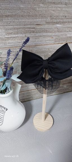 Midnight Whisper – Black Net Hairbow