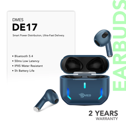 Dmes DE17 Wireless Earbuds Bluetooth 5.4 13mm Driver IPX5 Waterproof 50ms Low Latency 6H Battery Lightweight Fit