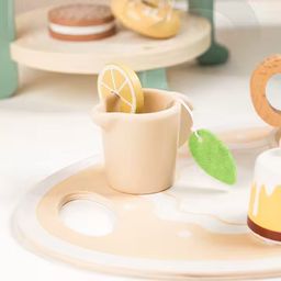 Tea Set Cake Dessert wooden