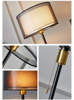 Lampu Meja Gaya Eropa Modern Elegan Model - Dual Layer Lamp Side Lampu Tidur Ruang Tamu Hotel Saklar Tarik Lampu Kamar