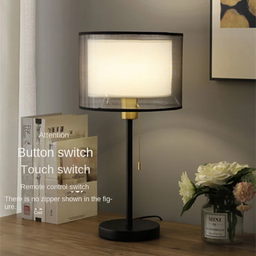 Lampu Meja Gaya Eropa Modern Elegan Model - Dual Layer Lamp Side Lampu Tidur Ruang Tamu Hotel Saklar Tarik Lampu Kamar