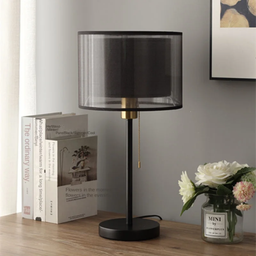 Lampu Meja Gaya Eropa Modern Elegan Model - Dual Layer Lamp Side Lampu Tidur Ruang Tamu Hotel Saklar Tarik Lampu Kamar