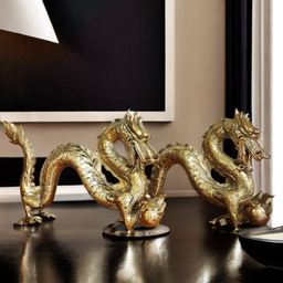 Pajangan Patung Naga Kuningan Dekorasi Fengshui Ruangan Rumah Kantor Hadiah