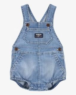 Baby Denim Bubble Romper - Blue