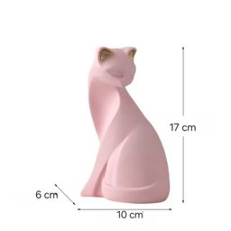 Pajangan Patung Kucing Modern Lucky Cat Charming Gaya Eropa Kreatif Dekorasi Meja Kantor Ruang Tamu Kamar Tidur Lounge Dekorasi Keberuntungan