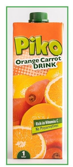 PIKO ORANGE CARROT CARTON 1L X8 - 20334