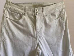 White Cropped Denim Pants