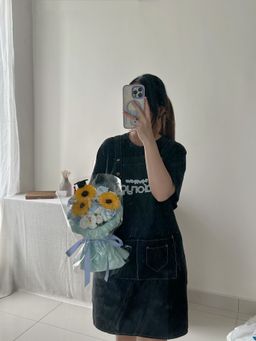 (G001) Graduation Soap Flower Mixed Bouquet (Blue) 