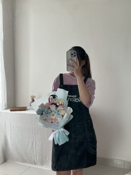 (GB028) Graduation Bear Soap Flower Mixed Bouquet 