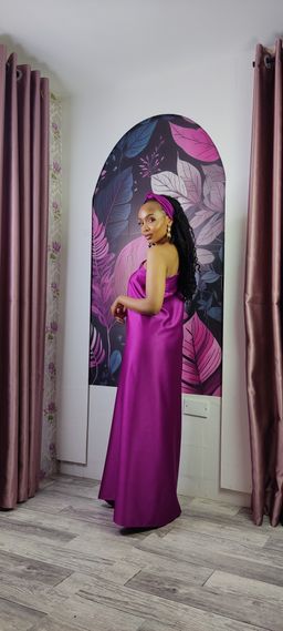 Aurora One Shoulder Kaftan - Fuchsia