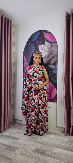 Aurora One Shoulder Kaftan - Floral Print 