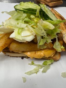 Toasted masala steak fullhouse sandwich 