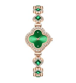 Girls Fashion Bracelet Watch Luxury Emerald Women Quartz Watch
