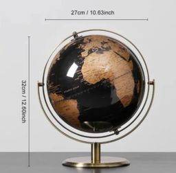 Globe Besar Dekorasi Pajangan Meja Kantor Peta Geographic Edukasi Terestrial Gaya Vintage Kualitas Premium