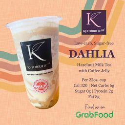 Dahlia's Hazelnut Milk Tea with Boba Sinkers (22 oz.)