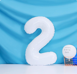 40" White Foil Number Balloon
