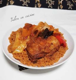Riz au gras + viande - CHEZ RAHMANE ET FRERES
