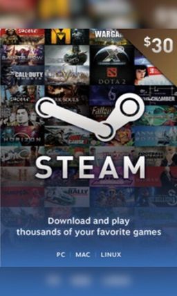 CARTE CADEAU STEAM 30 €