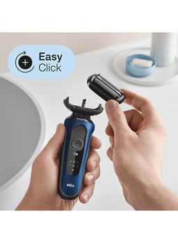 Braun 60-B1000s,Braun Shaver Series 6 Sensoflex - 60-B1000S Wet & Dry Shaver, With Travel Case, Blue