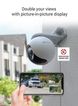 EZVIZ C8PF Security Camera Outdoor, 1080P Pan/Tilt/Zoom WiFi Camera, 8� Mixed Zoom and AI-Powered Person Detection Security Cam, IP65 Waterproof, Support MicroSD Card up to 512GB