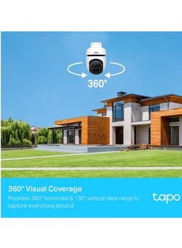 TP-Link Tapo 1080p Full HD Outdoor Pan/Tilt Security Wi-Fi Camera, 360 Motion Detection, IP65 Weatherproof, Night Vision, Cloud &SD Card Storage, Works with Alexa&Google Home (Tapo C500) White