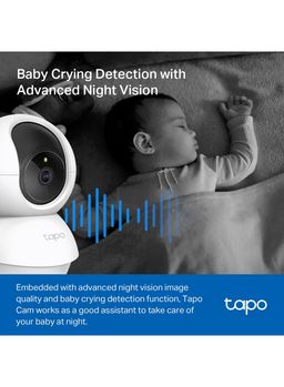 Tapo tc70 360-degree smart wi-fi pan and tilt camera, 1080 p,with light and audio