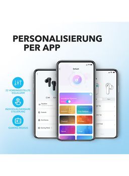 Soundcore By Anker R50i True Wireless Earbuds 10mm Drivers with Big Bass, Bluetooth 5.3, 30H Playtime, IPX5-Water Resistant, AI Clear Calls with 2 Mics, 22 Preset EQs via App,Blue