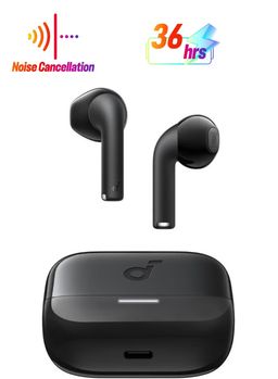 Soundcore K20i by Anker, Semi-in-Ear Earbuds, Bluetooth Wireless, 36H Playtime, Fast Charge, Clear Sound, Comfortable Fit, ENC 2-Mic Clear Calls, Custom EQ, IPX5, Bluetooth 5.3, App Control (Black)