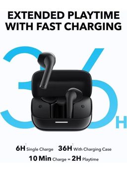 Soundcore K20i by Anker, Semi-in-Ear Earbuds, Bluetooth Wireless, 36H Playtime, Fast Charge, Clear Sound, Comfortable Fit, ENC 2-Mic Clear Calls, Custom EQ, IPX5, Bluetooth 5.3, App Control (Black)