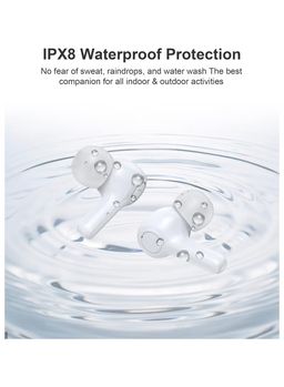 CHOETECH Chotech True Wireless Earbuds, Big Bass 4 Mics, Clear Calls automatic noise reduction, IPX8 waterproof, Sensitive touch control, Comfortable to wear, Bluetooth 5.2,Tiny Size- White